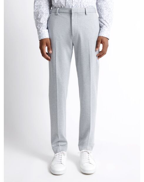 Slack faux-uni taille semi-élastiquée gris chiné moyen