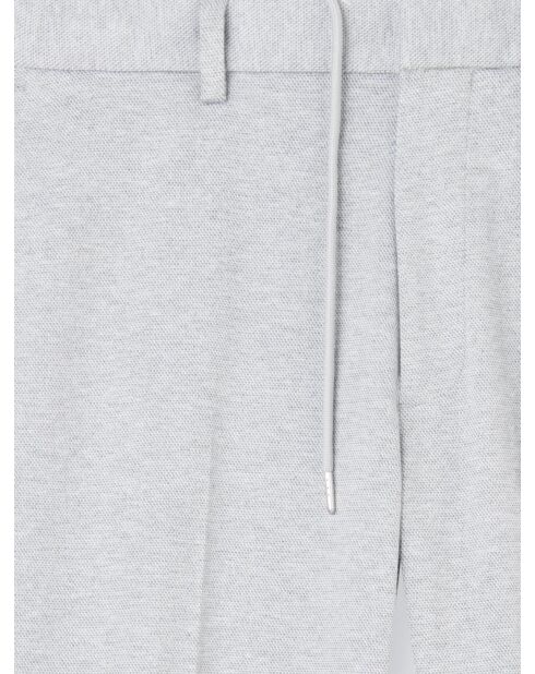 Slack faux-uni taille semi-élastiquée gris chiné moyen