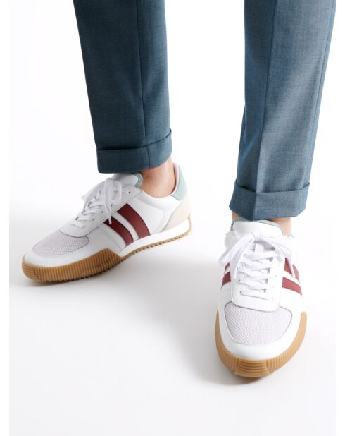 Baskets bi-matière blanches