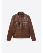 Blouson 100% cuir chocolat
