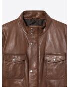 Blouson 100% cuir chocolat