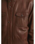 Blouson 100% cuir chocolat