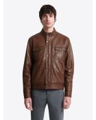 Blouson 100% cuir chocolat