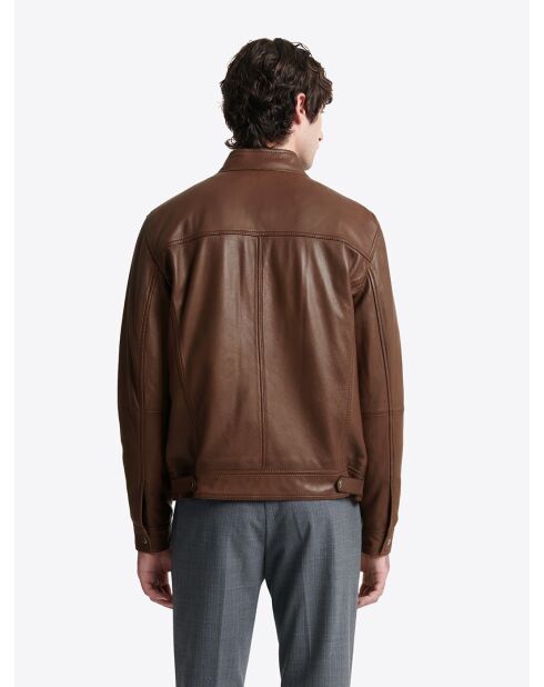 Blouson 100% cuir chocolat