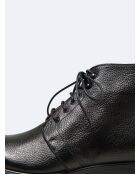 Bottines en cuir grainé noirs