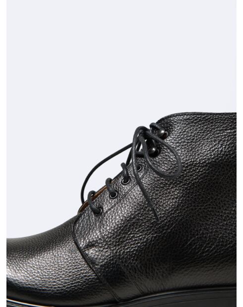Bottines en cuir grainé noirs