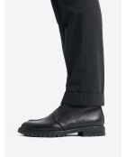 Bottines en cuir grainé noirs