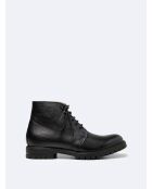 Bottines en cuir grainé noirs