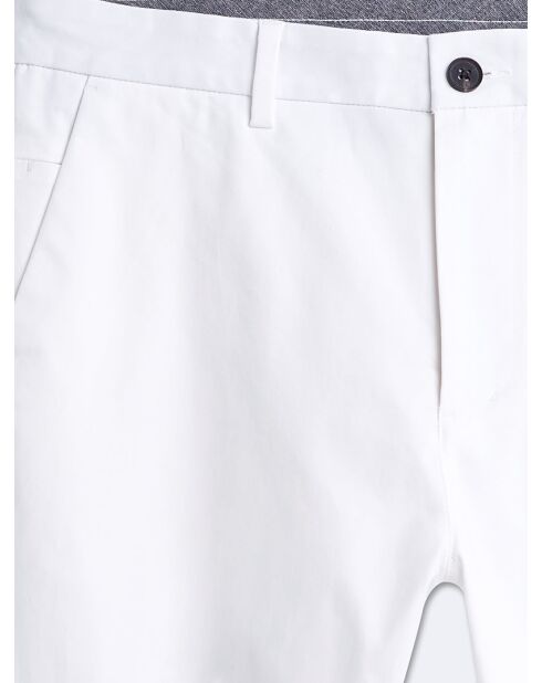 Chino slim en coton uni blanc