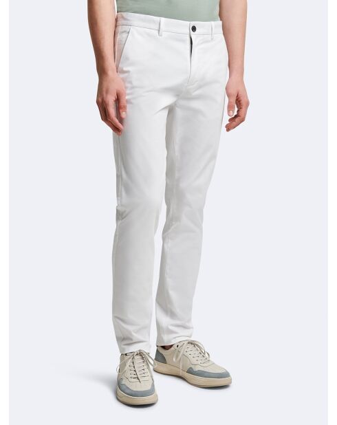 Chino slim en coton uni blanc