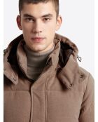 Blouson matelassé à col montant ivoire