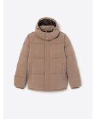 Blouson matelassé à col montant ivoire