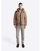 Blouson matelassé à col montant ivoire