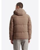 Blouson matelassé à col montant ivoire