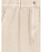 Slack faux-uni 100% coton beige automne