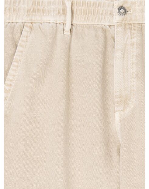 Slack faux-uni 100% coton beige automne