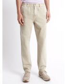 Slack faux-uni 100% coton beige automne