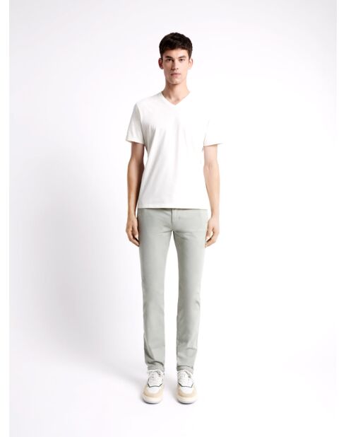 Slack en coton stretch vert doux