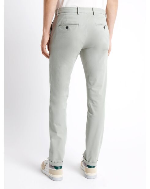 Slack en coton stretch vert doux