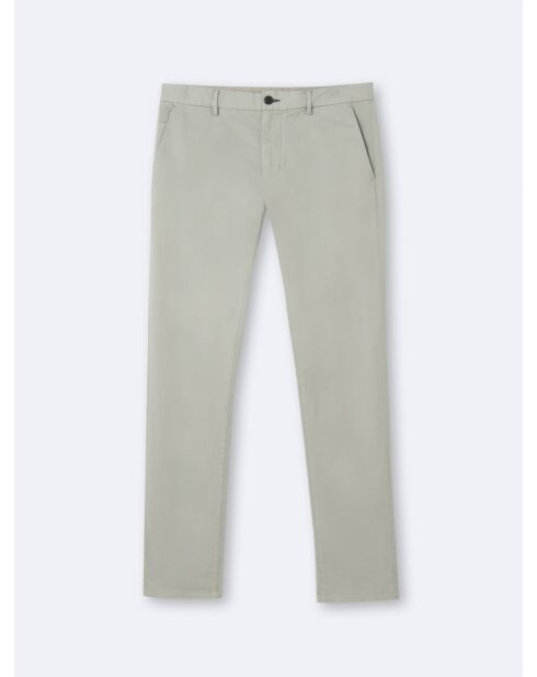 Slack en coton stretch vert doux