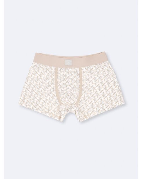 Boxer fantaisie en coton blanc