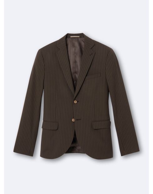 Veste de costume en polyester recyclé marron café