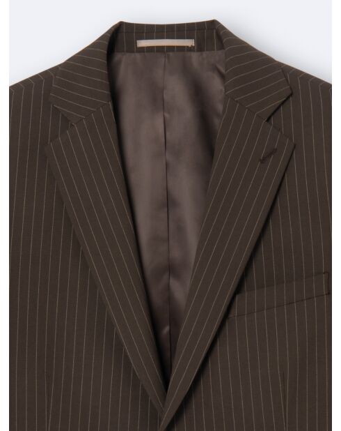 Veste de costume en polyester recyclé marron café