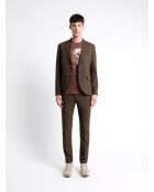 Veste de costume en polyester recyclé marron café