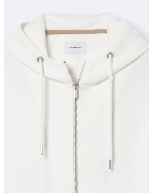 Sweat à capuche en coton blanc neige
