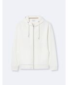 Sweat à capuche en coton blanc neige