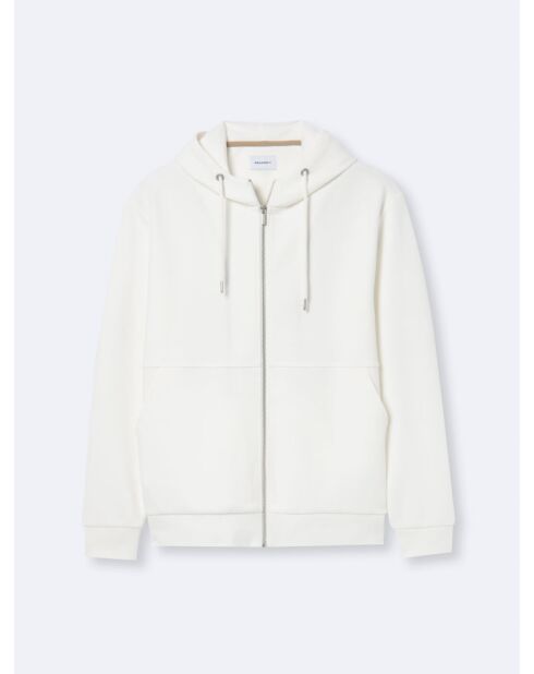 Sweat à capuche en coton blanc neige