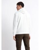 Sweat à capuche en coton blanc neige