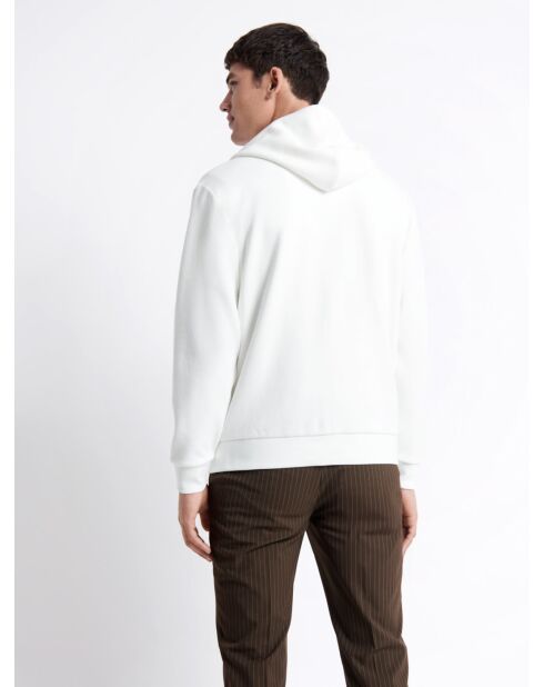 Sweat à capuche en coton blanc neige