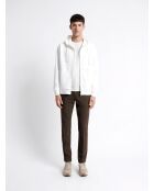 Sweat à capuche en coton blanc neige