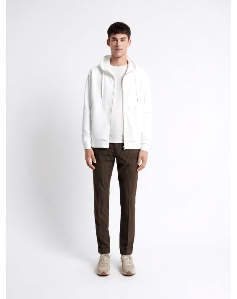 Sweat à capuche en coton blanc neige