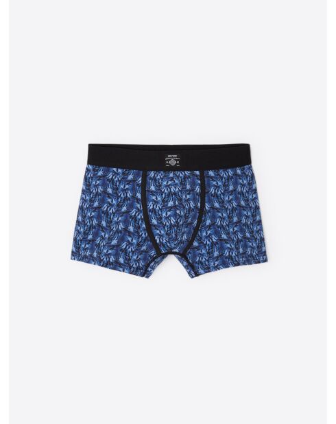 Boxer fantaisie en coton élasthanne bleu dur