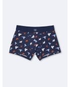 Boxer fantaisie en coton bleu marine