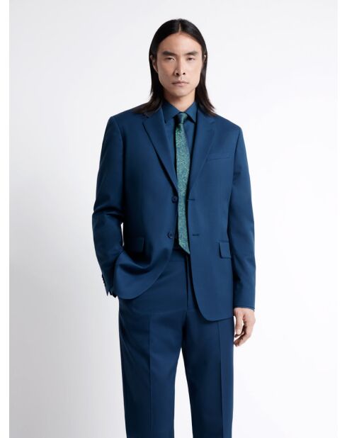 Veste de costume regular en laine bleu outremer