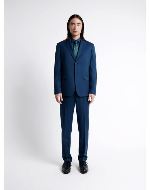 Veste de costume regular en laine bleu outremer