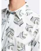 Chemise slim en satin végétale blanche