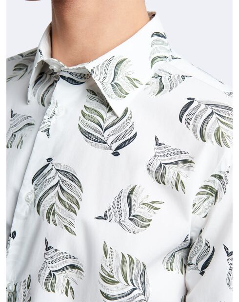 Chemise slim en satin végétale blanche