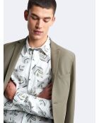 Chemise slim en satin végétale blanche