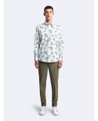 Chemise slim en satin végétale blanche