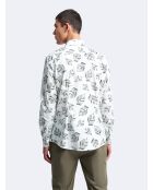 Chemise slim en satin végétale blanche