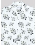 Chemise slim en satin végétale blanche