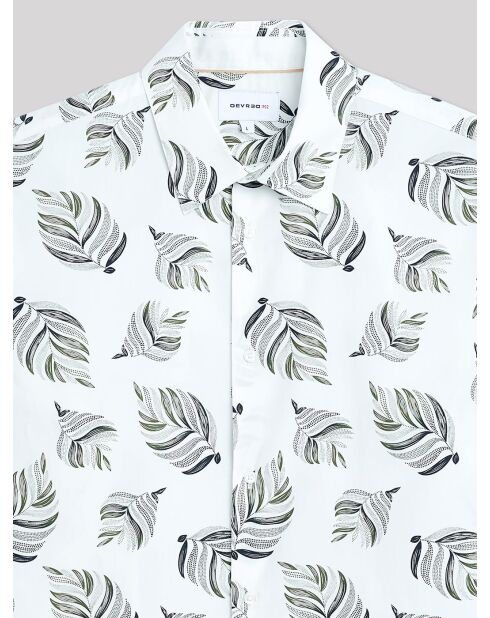 Chemise slim en satin végétale blanche