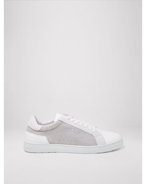 Baskets en cuir et textile blanches