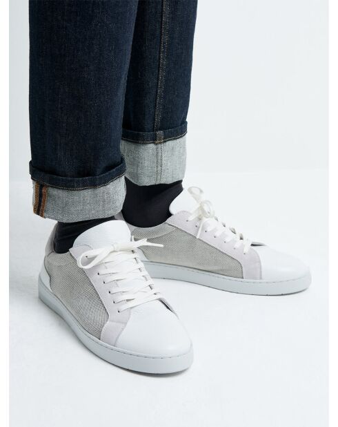 Baskets en cuir et textile blanches