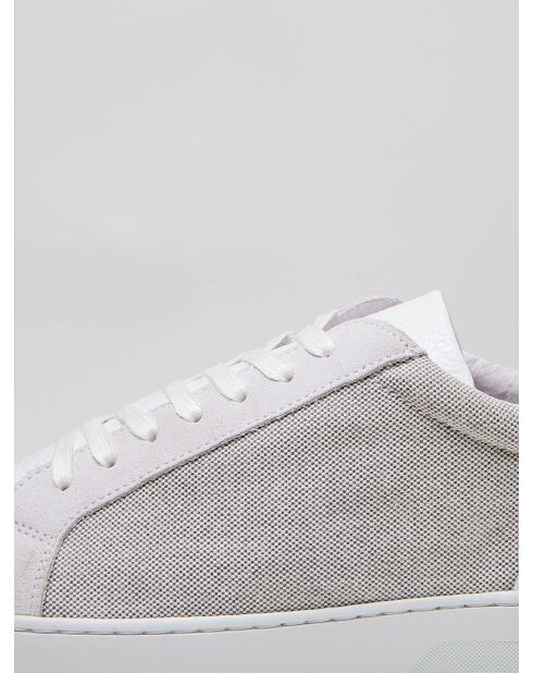 Baskets en cuir et textile blanches