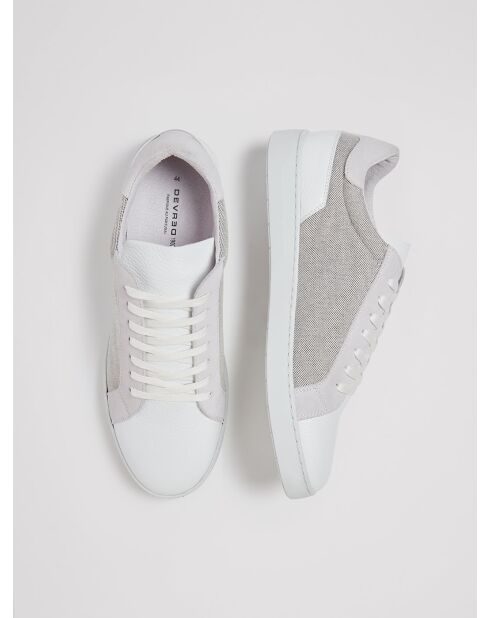 Baskets en cuir et textile blanches
